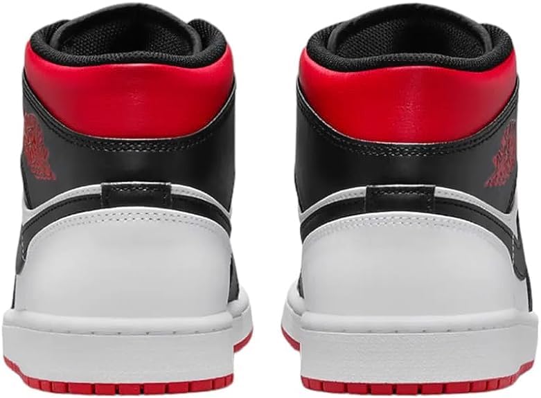 Air Jordan 1 Mid Men's Shoes Size - 12 White/Gym Red-Black - Image 3