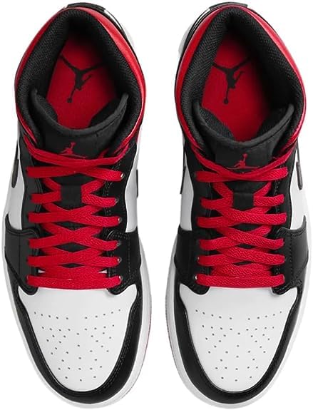 Air Jordan 1 Mid Men's Shoes Size - 12 White/Gym Red-Black - Image 4
