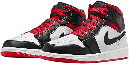Air Jordan 1 Mid Men's Shoes Size - 12 White/Gym Red-Black - Image 5