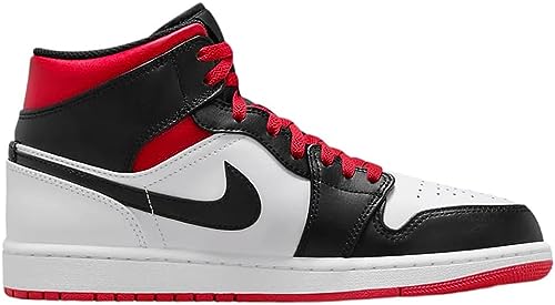 Air Jordan 1 Mid Men's Shoes Size - 12 White/Gym Red-Black - Image 6