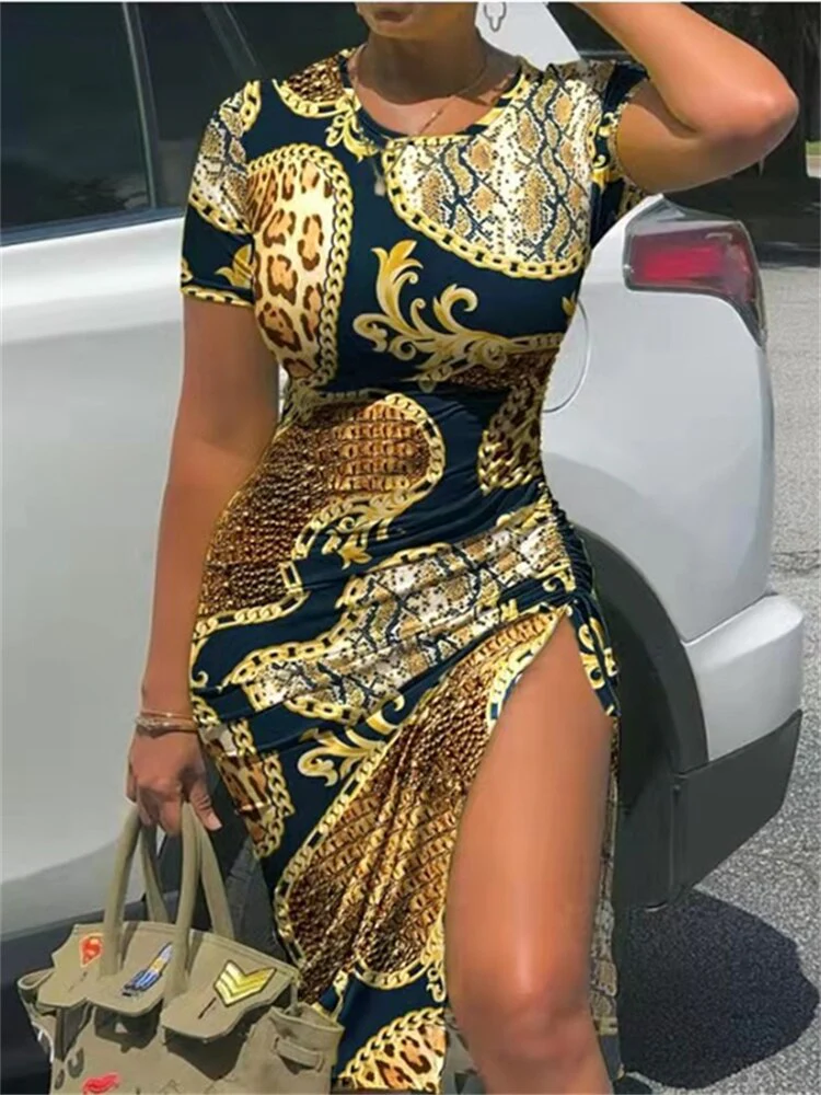 Sexy Black Bodycon Side Slit Drseees Woman Outfits 2023 Summer Sexy White Sheath Midi Dresses - Image 3