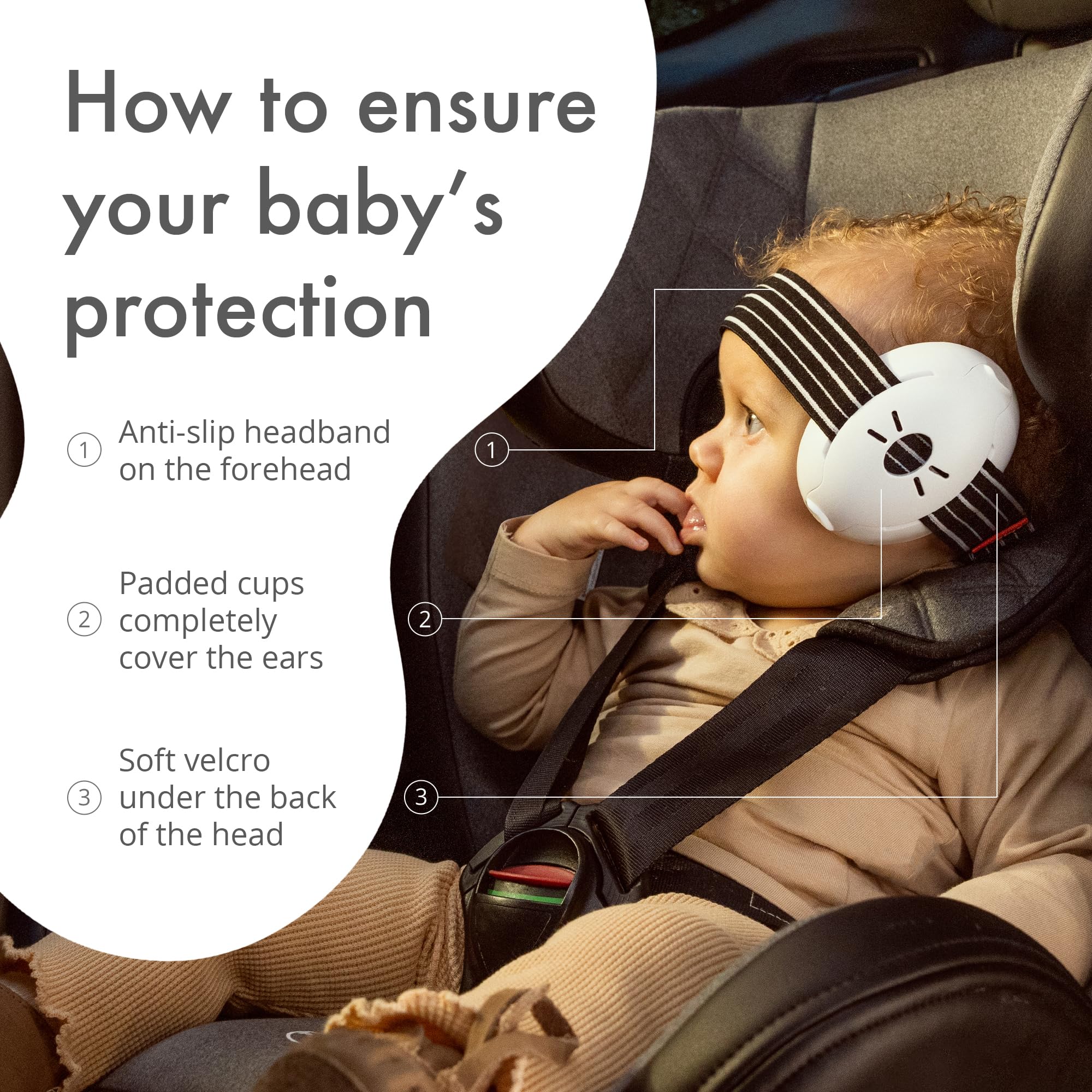 Alpine Muffy Baby Ear Protection for Babies and Toddlers up to 36 Months - CE & ANSI Certified - Noise Reduction Earmuffs - Comfortable Headphones Against Hearing Damage & Improves Sleep - Black - Image 2
