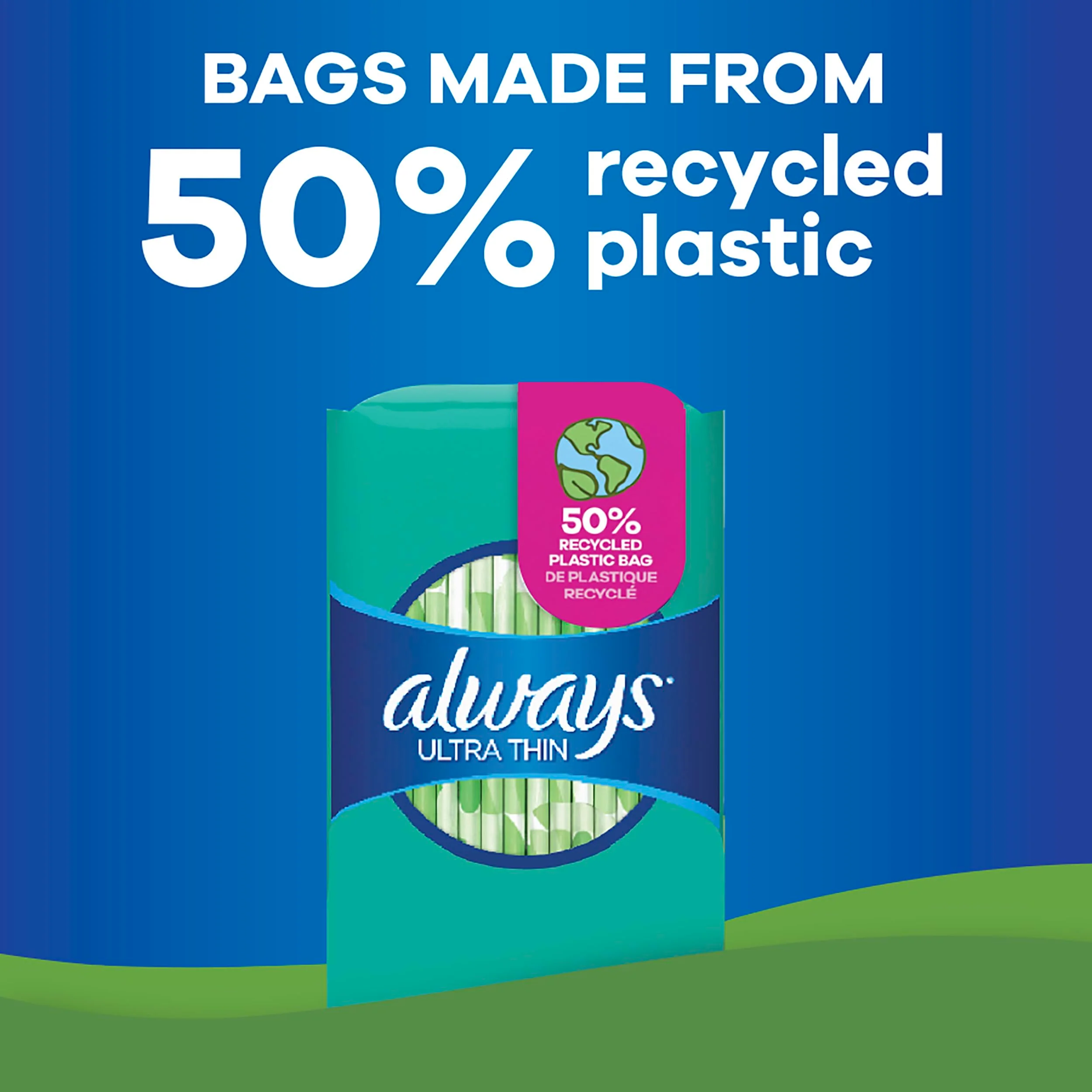 Always Ultra Thin Feminine Pads with Wings for Women, Super Absorbency, Unscented, Size 2, 126 Count - Image 3
