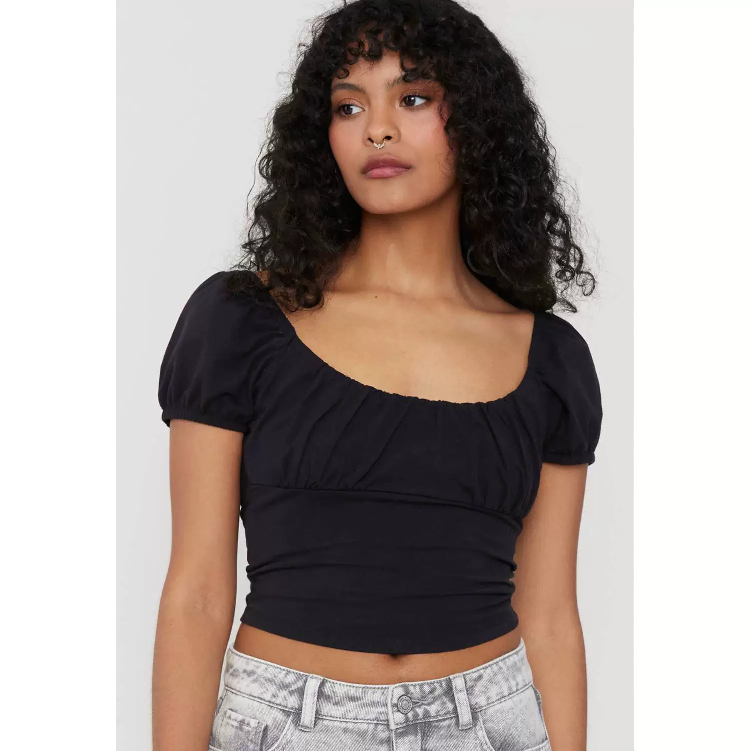 American Pure Color Scoop Tops Short Sleeve - Image 3
