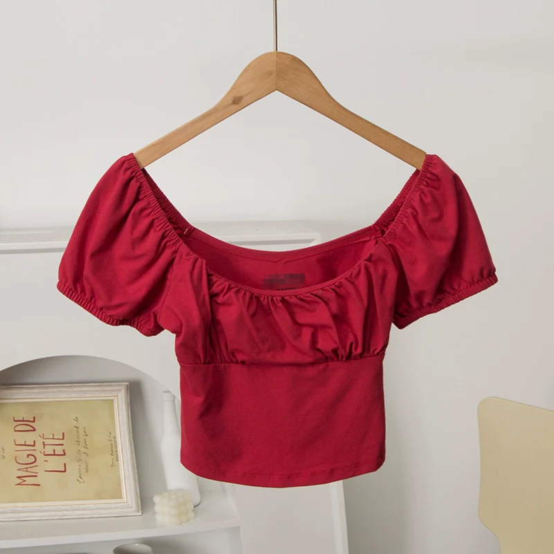 American Pure Color Scoop Tops Short Sleeve - Image 6
