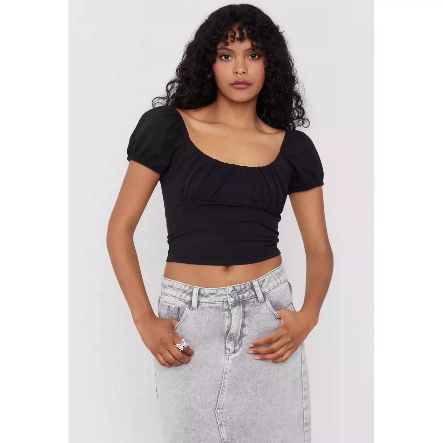 American Pure Color Scoop Tops Short Sleeve - Image 7