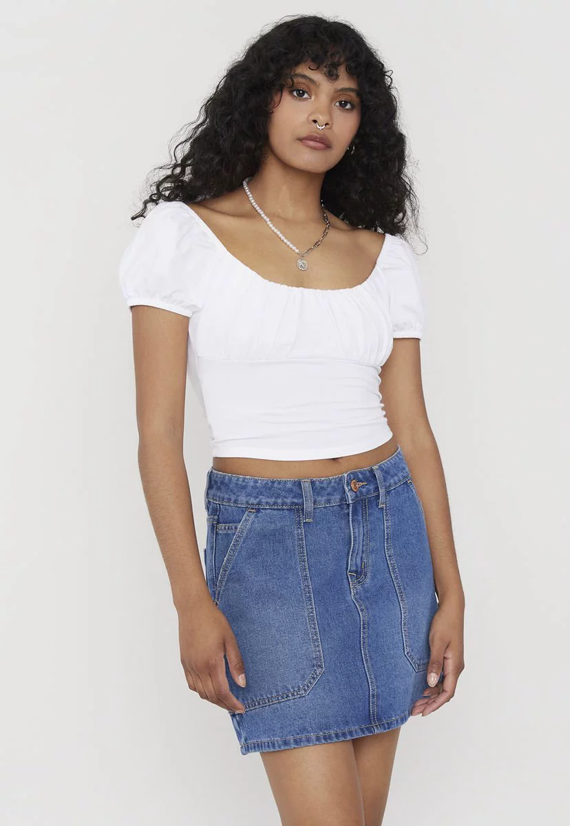 American Pure Color Scoop Tops Short Sleeve - Image 8