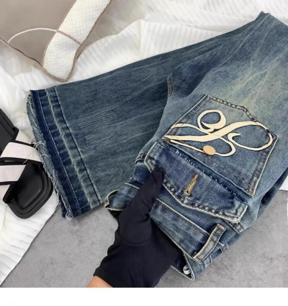 American retro low-waisted jeans female autumn new embroidery old casual fashion temperament slim Joker bell bottoms. - Image 38