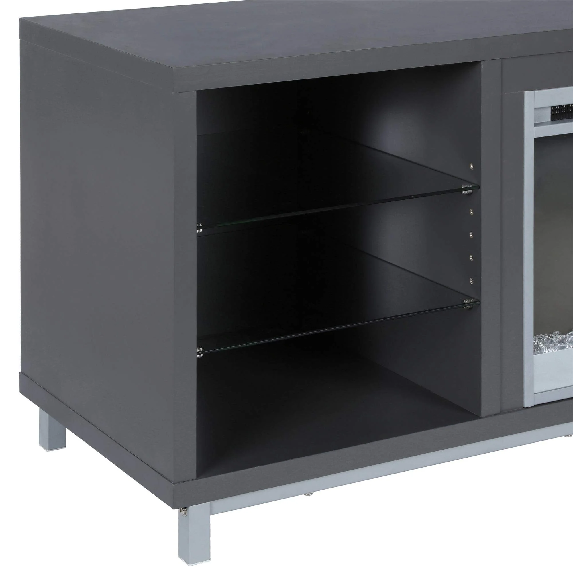 Ameriwood Home Lumina Fireplace Stand, TVs up to 70", Graphite Gray - Image 5