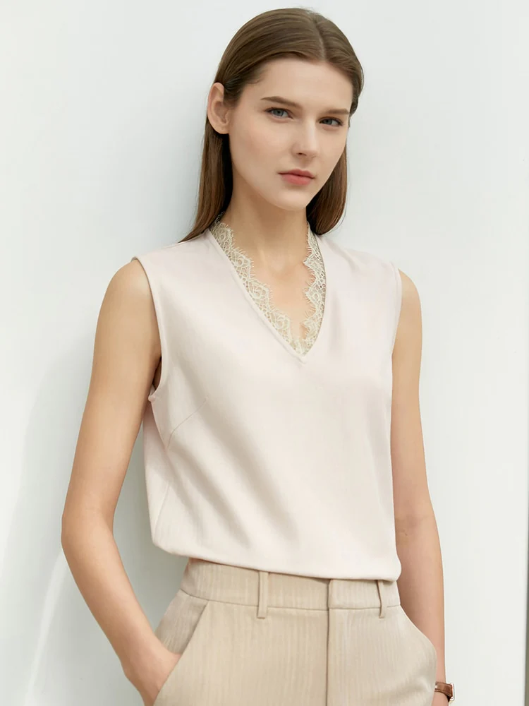 Amii Minimalism Spring Office Lady Blazer Women Jacket Lace V-neck Tank Tops High Waist Pants Separately Female Blazers 12060909 - Image 15