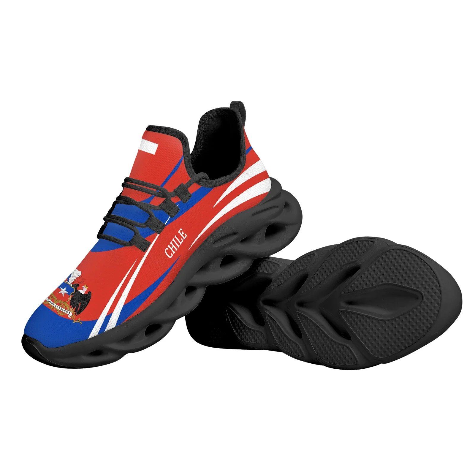 Andean Deer Vulture National Emblem Print Sneakers Chilean Flag Design Lace-Up Flat Shoes Student Casual Platform Mesh Shoes - Image 8