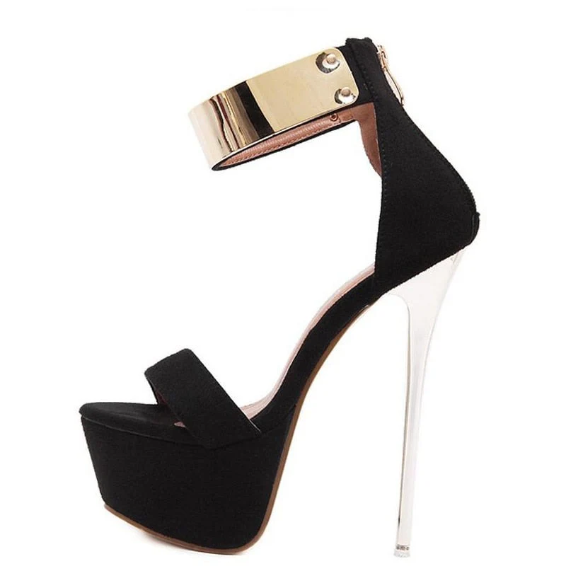 Sexy Ankle Strap Heels Platform Sandals Party Shoes For Women Wedding Pumps 16cm High Heels - Image 13