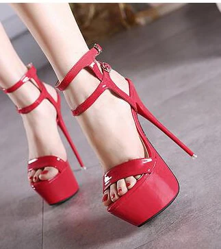 Sexy Ankle Strap Heels Platform Sandals Party Shoes For Women Wedding Pumps 16cm High Heels - Image 3