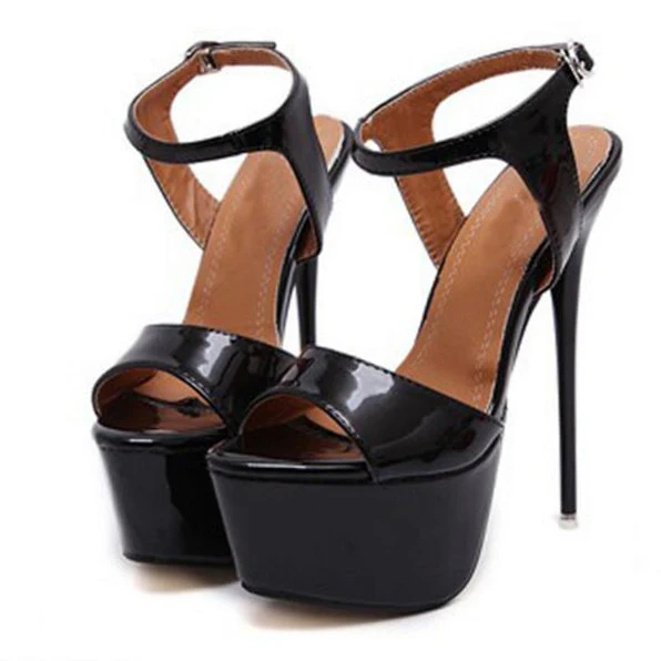 Sexy Ankle Strap Heels Platform Sandals Party Shoes For Women Wedding Pumps 16cm High Heels - Image 4