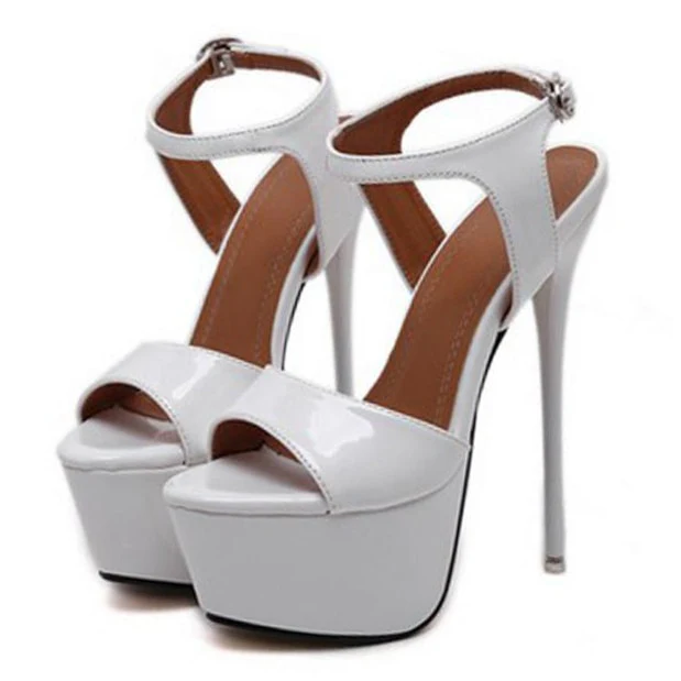 Sexy Ankle Strap Heels Platform Sandals Party Shoes For Women Wedding Pumps 16cm High Heels - Image 6