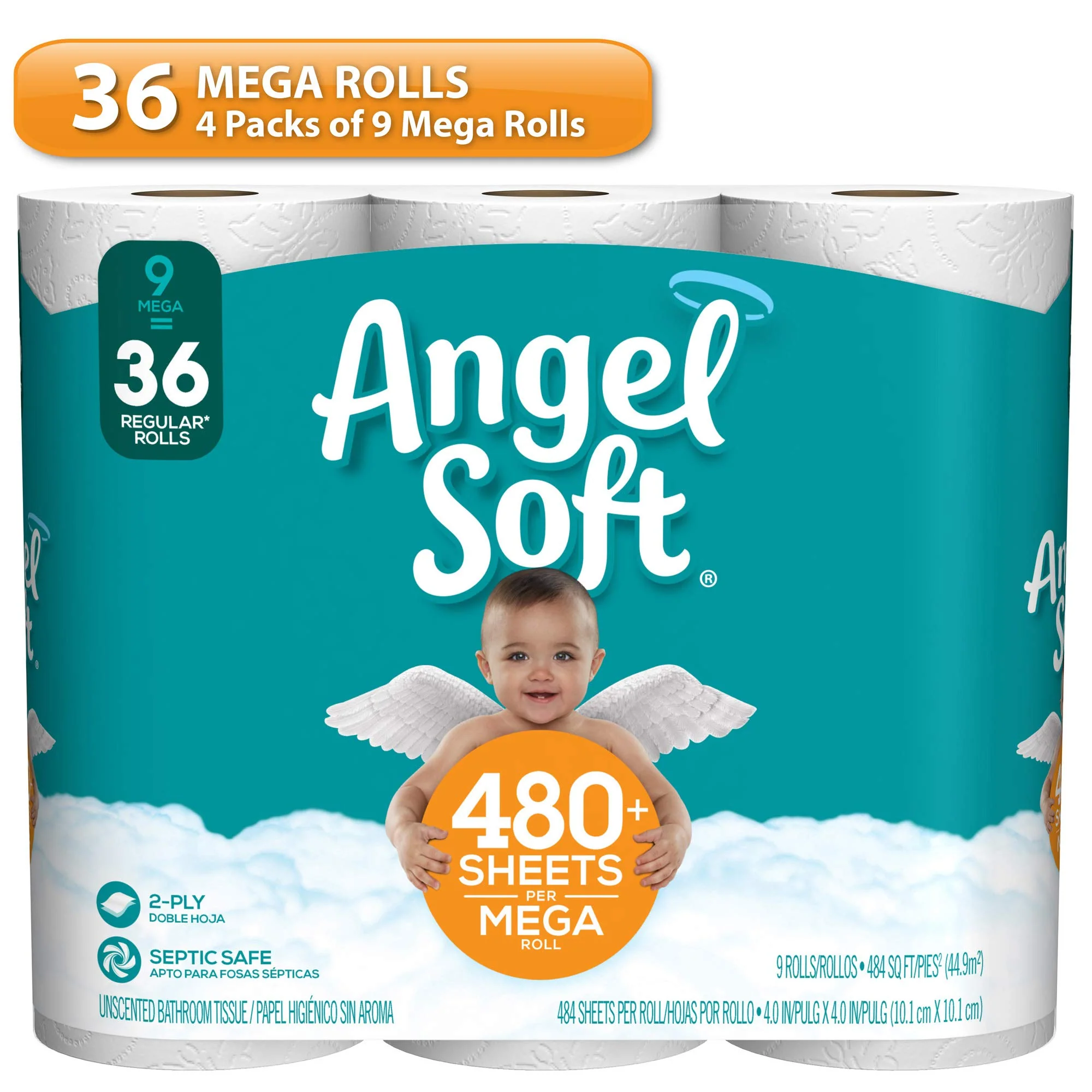 Angel Soft Toilet Paper, Bath Tissue, Packaging May Vary), 9 Count (Pack of 4) - Image 9
