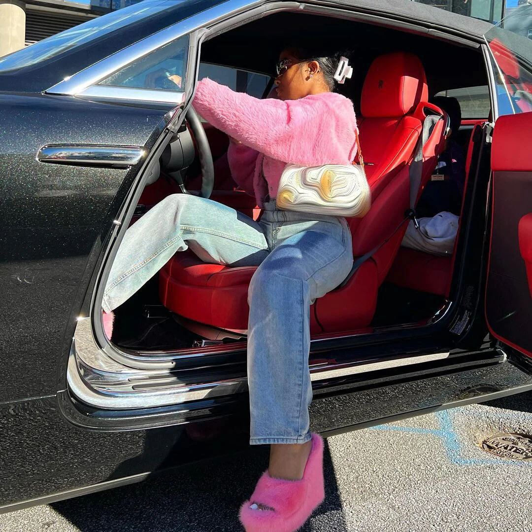 Sexy Faux Fur Furry Coats Warm Winter Fashion Streetwear Pink Fuzzy Cropped Jacket - Image 10