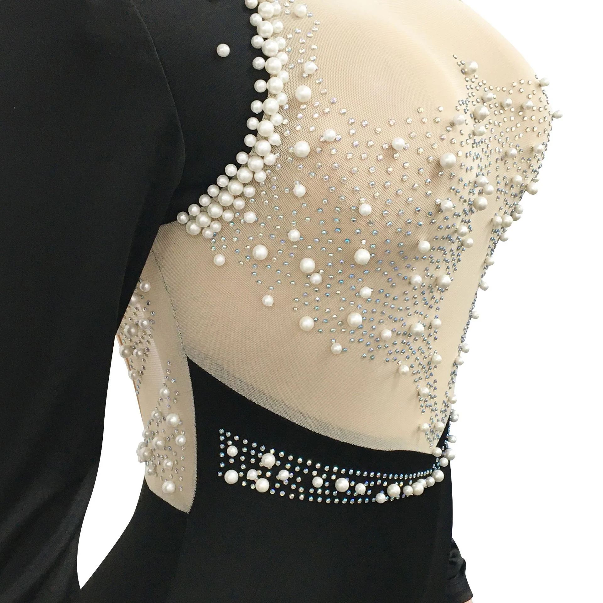Sexy Rhinestone Pearl Mesh Glam Dresses Sexy Evening Party Wear Women Clothing - Image 5