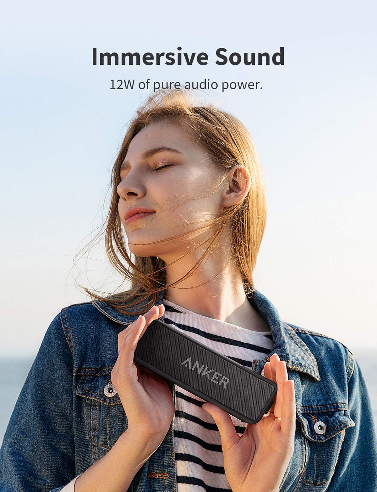 Anker Soundcore 2 Portable Bluetooth Speaker with 12W Stereo Sound, Bluetooth 5, Bassup, IPX7 Waterproof, 24-Hour Playtime, Wireless Stereo Pairing, Speaker for Home, Outdoors, Travel - Image 5