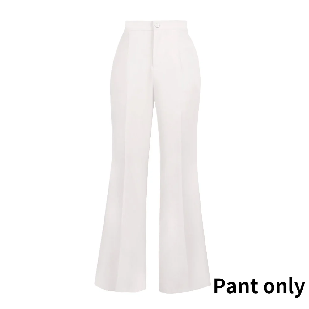 AOMEI Elegant Women Blazer Sets Buttons White Wide Leg Pant Suits Autumn Fashion Casual Professional Office Business Outfits New - Image 6