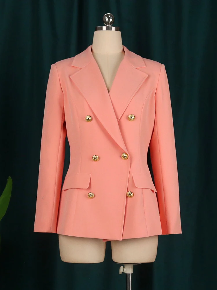AOMEI Elegant Women Blazer Sets Buttons White Wide Leg Pant Suits Autumn Fashion Casual Professional Office Business Outfits New - Image 8