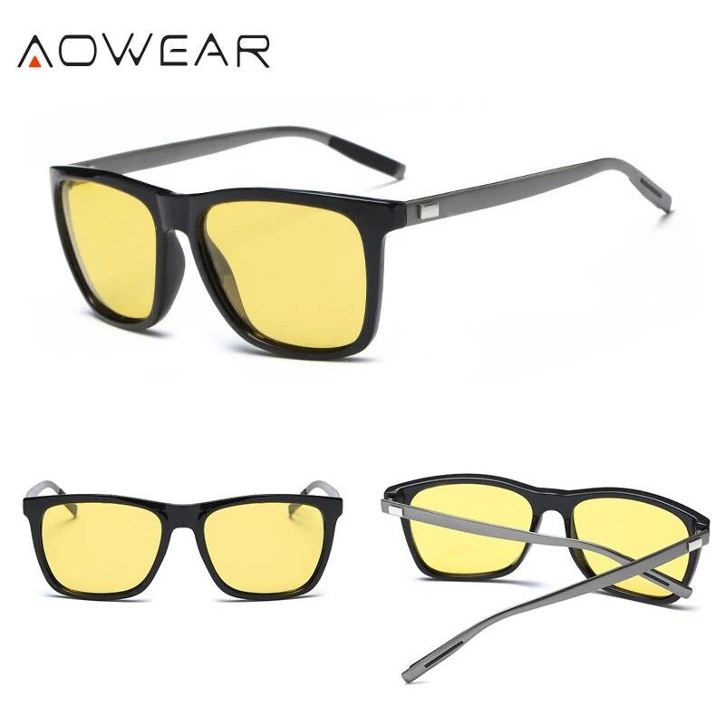 AOWEAR HD Night Vision Glasses Men Aluminium Yellow Lens Sunglasses Men Polarized Night Safe Driving Goggles Oculos Gafas De Sol - Image 11
