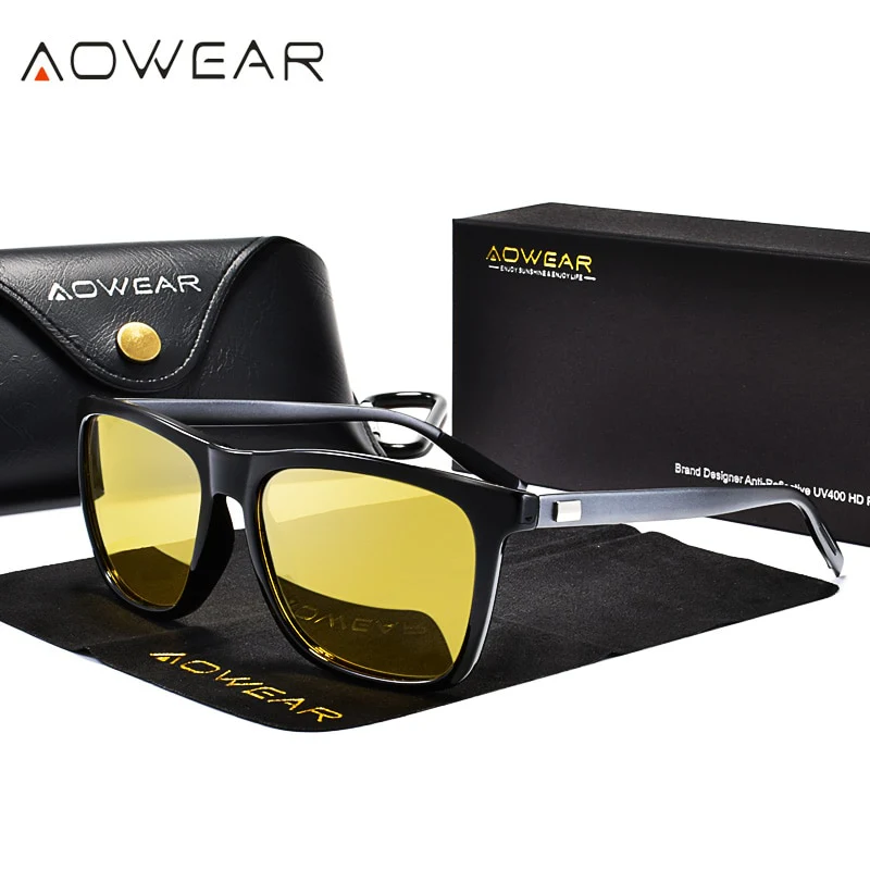 AOWEAR HD Night Vision Glasses Men Aluminium Yellow Lens Sunglasses Men Polarized Night Safe Driving Goggles Oculos Gafas De Sol - Image 8