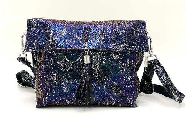 Arliwwi 100% Real Leather Roomy Messenger Bags Shiny Coating Suede Cowhide Small Crossbody Handbags For Women - Image 3