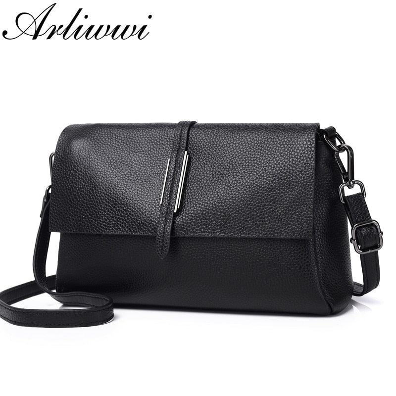 Arliwwi-Bolsos de Mensajero de piel de vaca auténtica para mujer, bolsos de hombro funcionales de cuero de vaca genuino suave, nuevo diseñador - Image 9