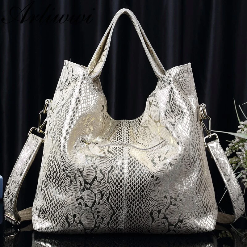 Arliwwi Brand New Quality Serpentine Grain Suede Cowhide Classical Designer Genuine Leather Handbags With Elegant Tassel GB01 - Image 5