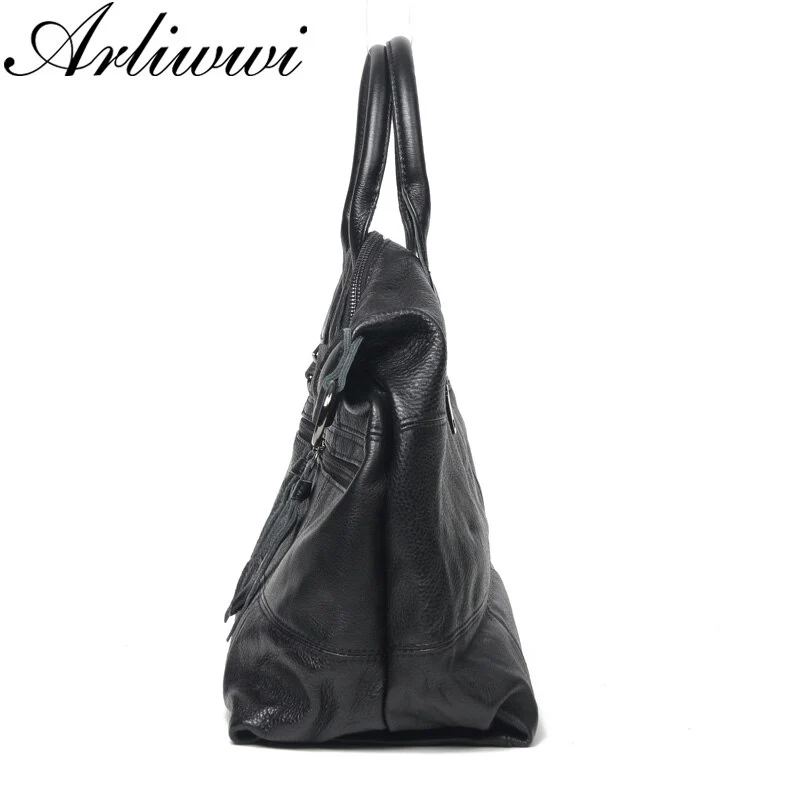 Arliwwi Large Capacity Female 100% Real Leather Tote Handbags Soft Genuine Cowhide Big Messenger Bags For Women New GS04 - Image 10