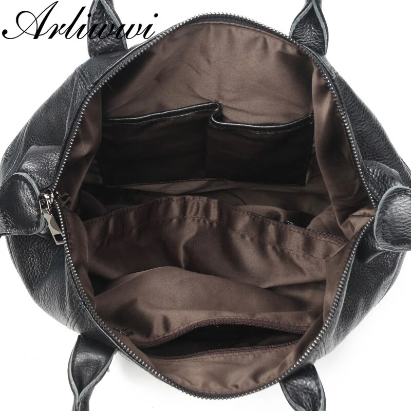 Arliwwi Large Capacity Female 100% Real Leather Tote Handbags Soft Genuine Cowhide Big Messenger Bags For Women New GS04 - Image 7
