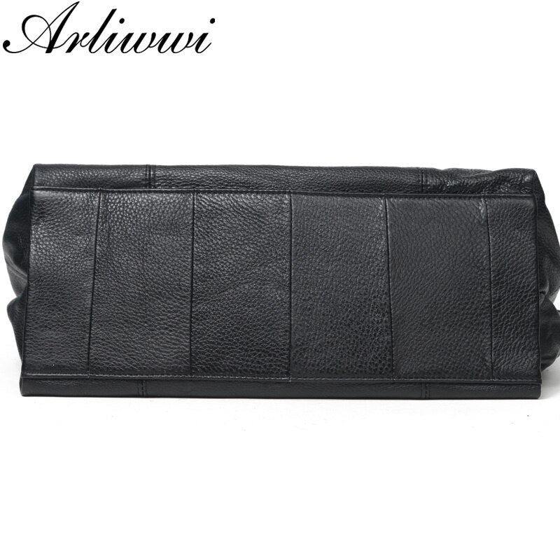Arliwwi Large Capacity Female 100% Real Leather Tote Handbags Soft Genuine Cowhide Big Messenger Bags For Women New GS04 - Image 8