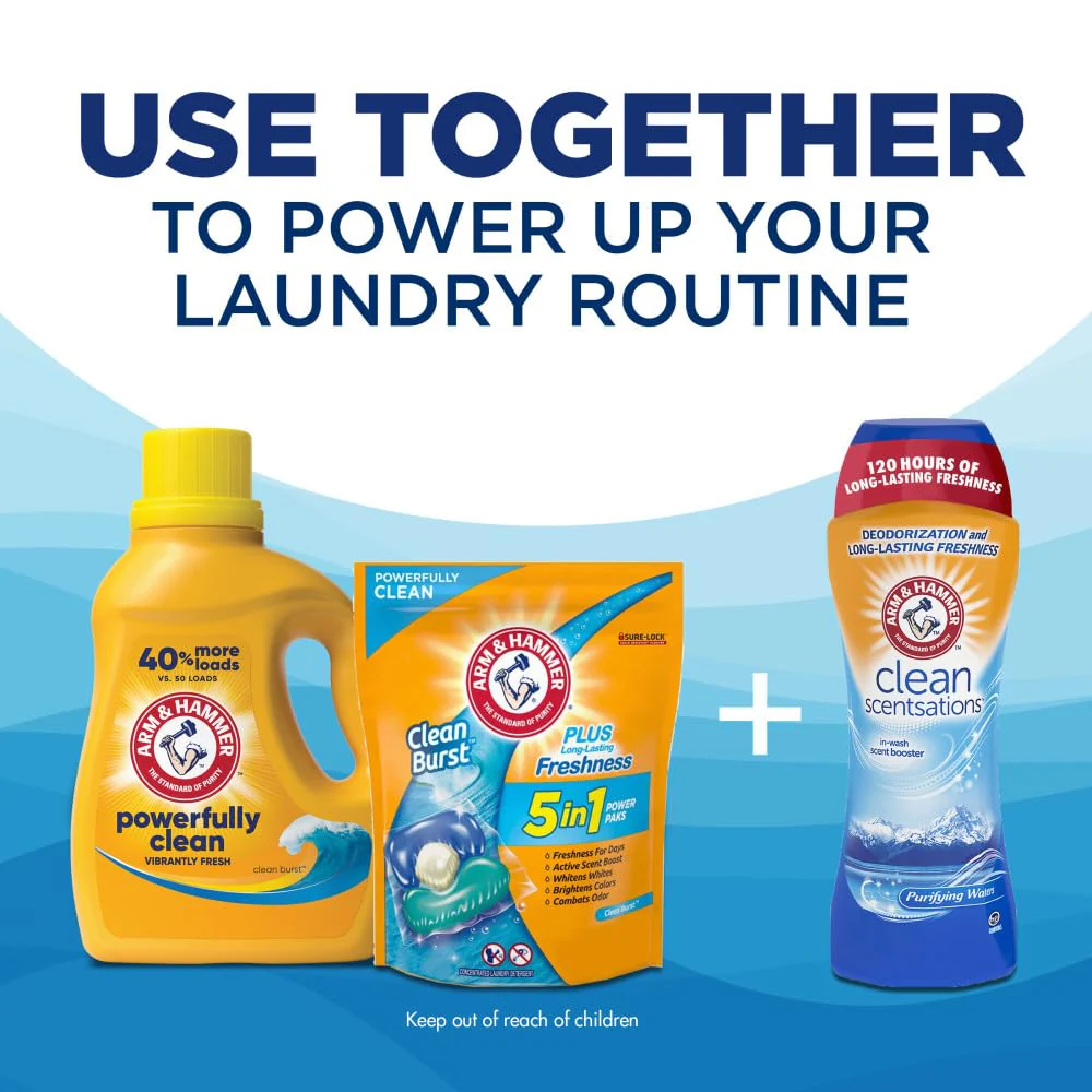 Arm & Hammer Clean Burst, 170 Loads Liquid Laundry Detergent, 170 Fl oz - Image 4
