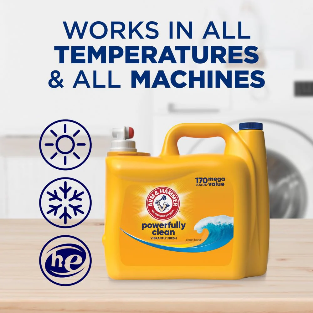 Arm & Hammer Clean Burst, 170 Loads Liquid Laundry Detergent, 170 Fl oz - Image 6