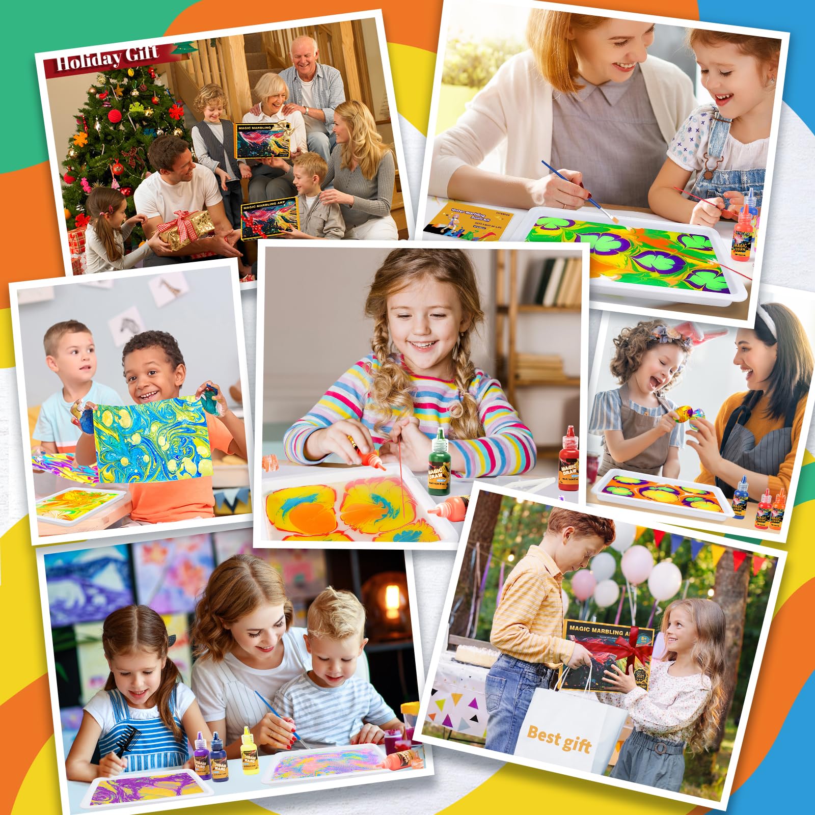 Arts & Crafts For Kids Ages 8-12 6-8,Water Marbling Paint Kit, Art Supplies for Kids,Toys For Girls Boys 4 5 6 7 8 9 10 11 12 Year Old - Image 3