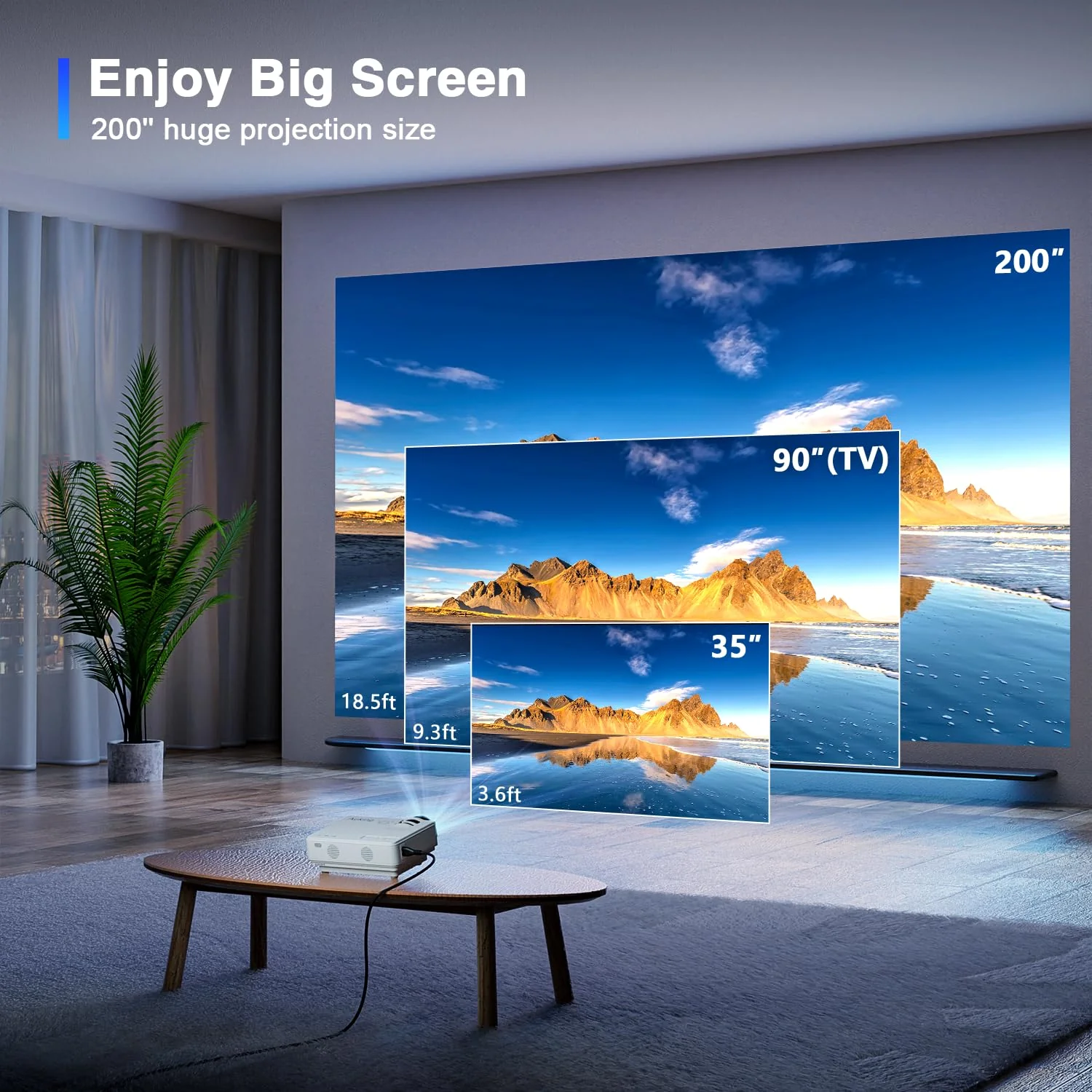 AuKing Projector, 2023 Upgraded Mini Projector, Full HD 1080P Home Theater Video Projector, Compatible with HDMI/USB/VGA/AV/Smartphone/TV Box/Laptop - Image 7