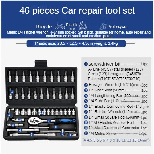 Auto Repair Toolbox Set Multifunctional Socket Wrench Set Combination Sleeve Ratchet Wrench Hand Car Repair Hardware Toolbox - Image 8