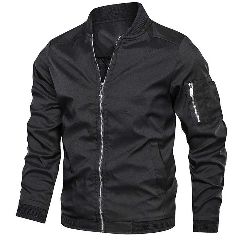 Autumn New Men's Bomber Zipper Jacket Male Casual Spring Streetwear Hip Hop Slim Fit Pilot Coat Men Clothing Plus Size 5XL 6XL - Image 2