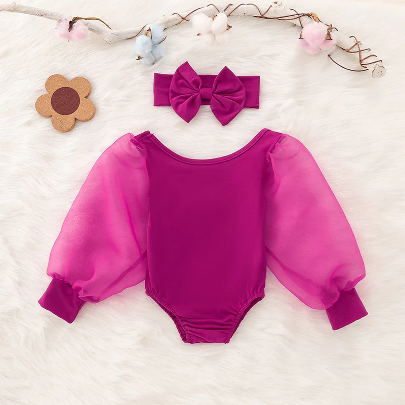 Autumn Newborn Infant Girl Clothes  Fashion Lovely Long Sleeve Bodysuit - Image 3