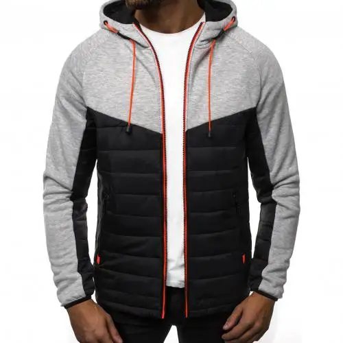Autumn Winter Jacket Men Color Block Zipper Hooded Jackets Male Coat Casual Warm Mens Jacket Hooded Coat Men Jacket veste homme - Image 7