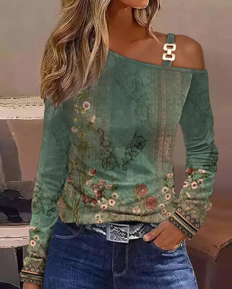 Autumn/Winter Simple Metal Button Women's Long Sleeved Shirt Elegant Office Lady Oblique Shoulder Collar Blouse Women Tops S-XXL - Image 5