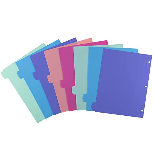 Avery Durable Plastic 8-Tab Write & Erase Big Tab Dividers for 3 Ring Binders, Pastel Brights (16271) - Image 5