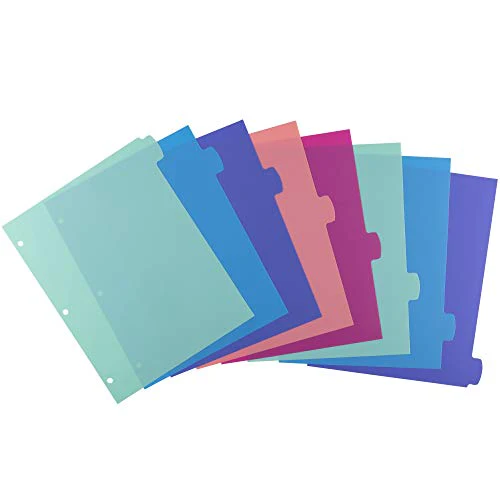 Avery Durable Plastic 8-Tab Write & Erase Big Tab Dividers for 3 Ring Binders, Pastel Brights (16271) - Image 6