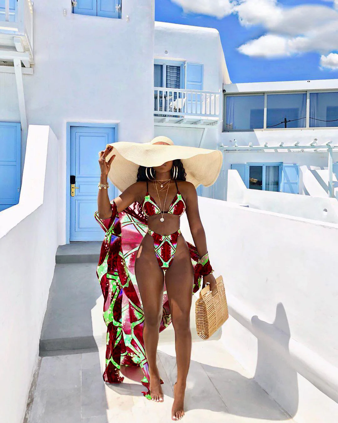 BA687 Trending floral product good quality sexy cute beach clothes 3 pieces swimwear bikinis 2022 - Image 3