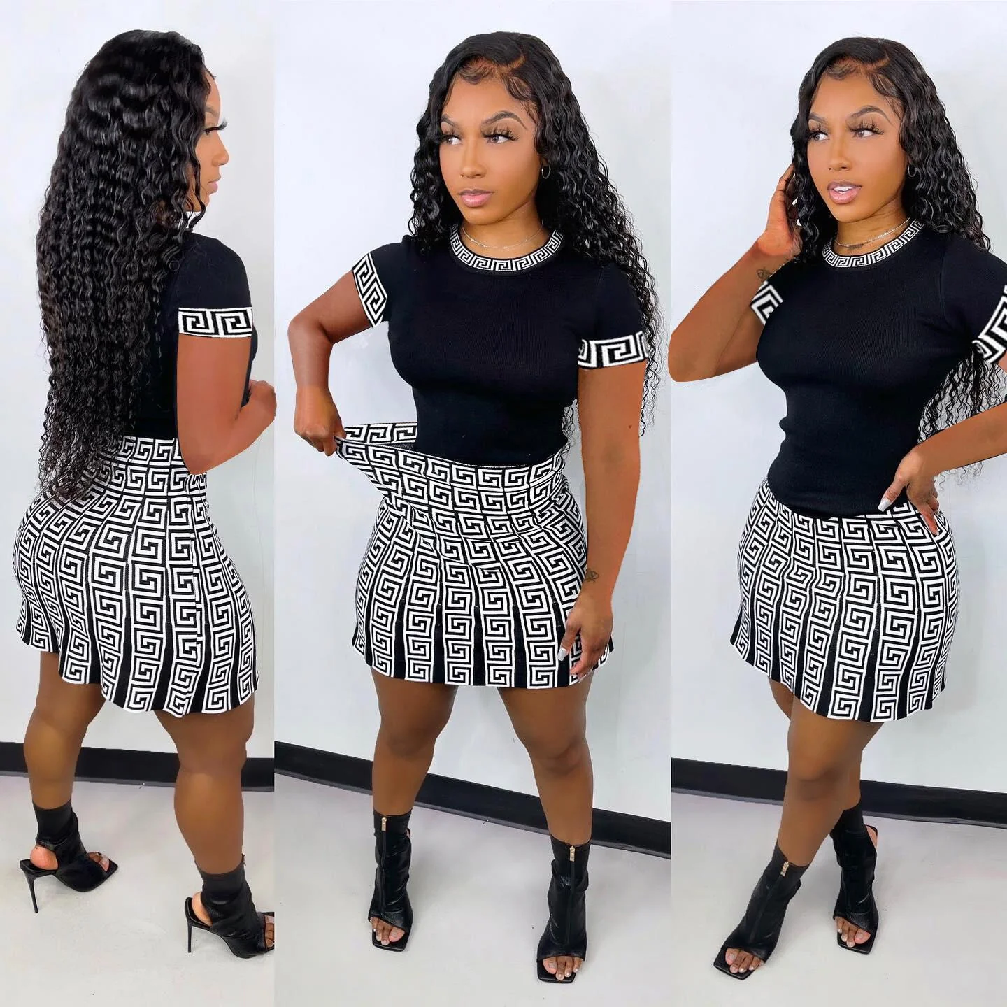 BA692 hot selling fashion women casual skirt two piece set outfits 2022 new arrivals - Image 2