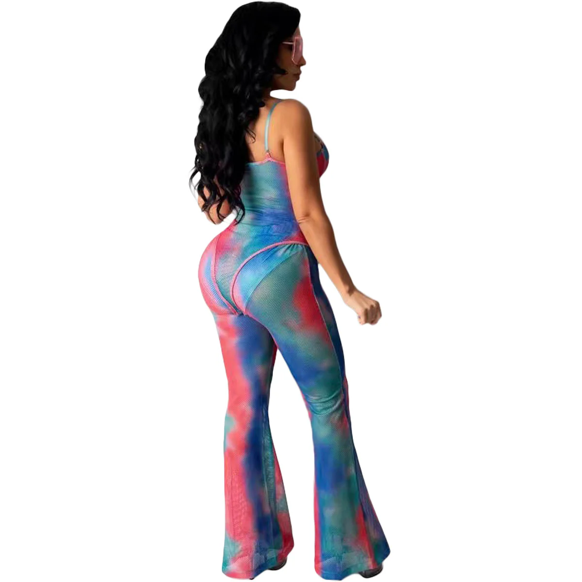 BA697 2022 Spring new arrival fashion Summer cute 2 piece pants tie dye jumpsuit sets women boho - Image 6