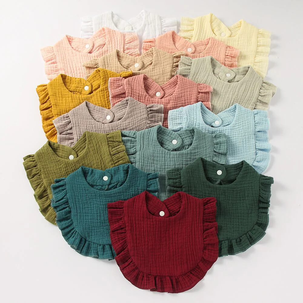 Baby Bibs Burp Cloths Lace Bibs Soft Cotton Adjustable Bib Korean Style Newborn Feeding Bibs Infants Saliva Towel - Image 20