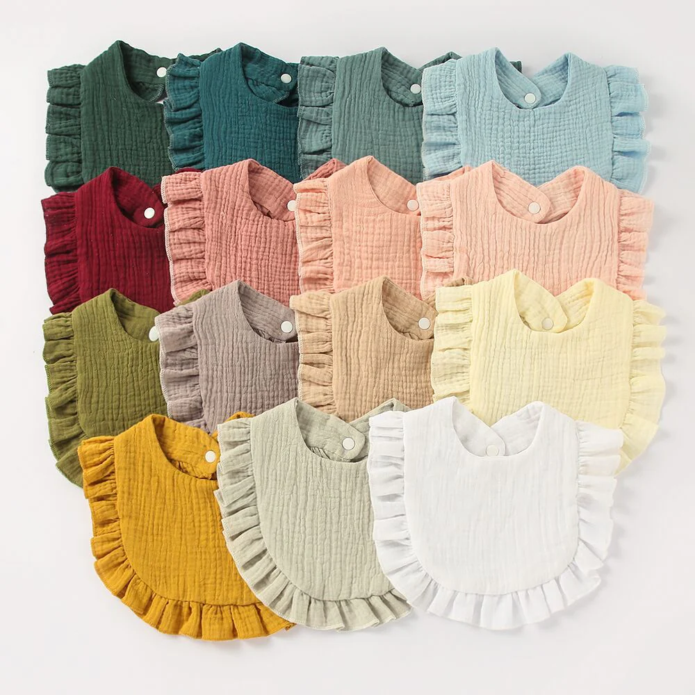 Baby Bibs Burp Cloths Lace Bibs Soft Cotton Adjustable Bib Korean Style Newborn Feeding Bibs Infants Saliva Towel - Image 23