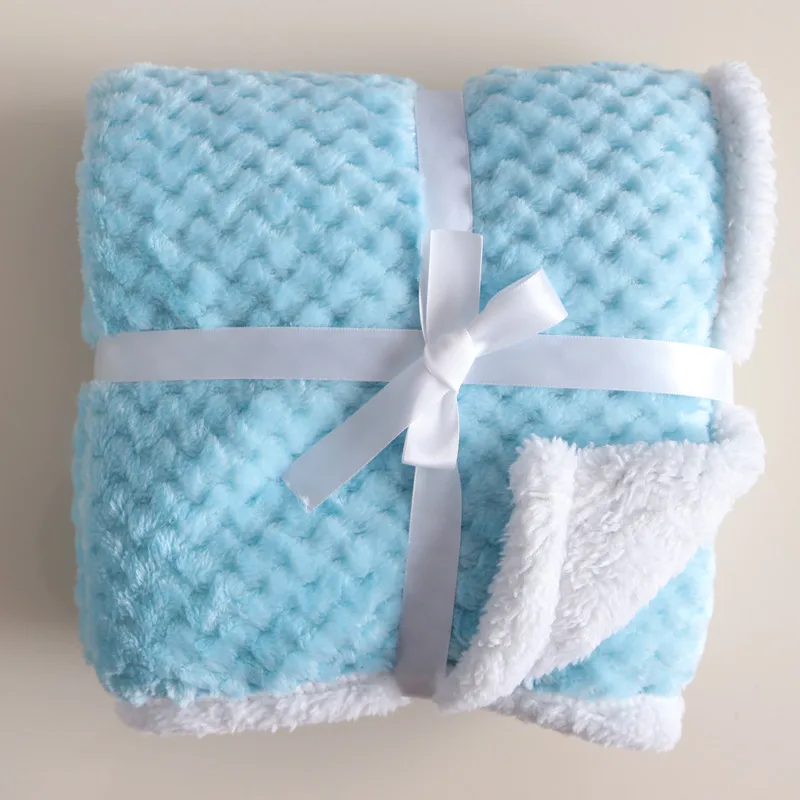Baby Blankets New Thicken Double Layer Coral Fleece Infant Swaddle Bebe Envelope Wrap Owl Printed Newborn Baby Bedding Blanket - Image 3